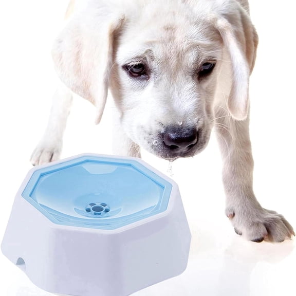 No Spill Dog Water Bowl, Splash-Free Pet Water Feeder with Floating Disk, Slow Water Feeder for Car Travel and Home