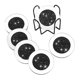 thumbnail image 4 of Posavasos redondos de cristal espejado de 4 pulgadas, ideales como regalo de inauguración de casa o como posavasos con diseño de diamante triturado. Negro, 4 of 9