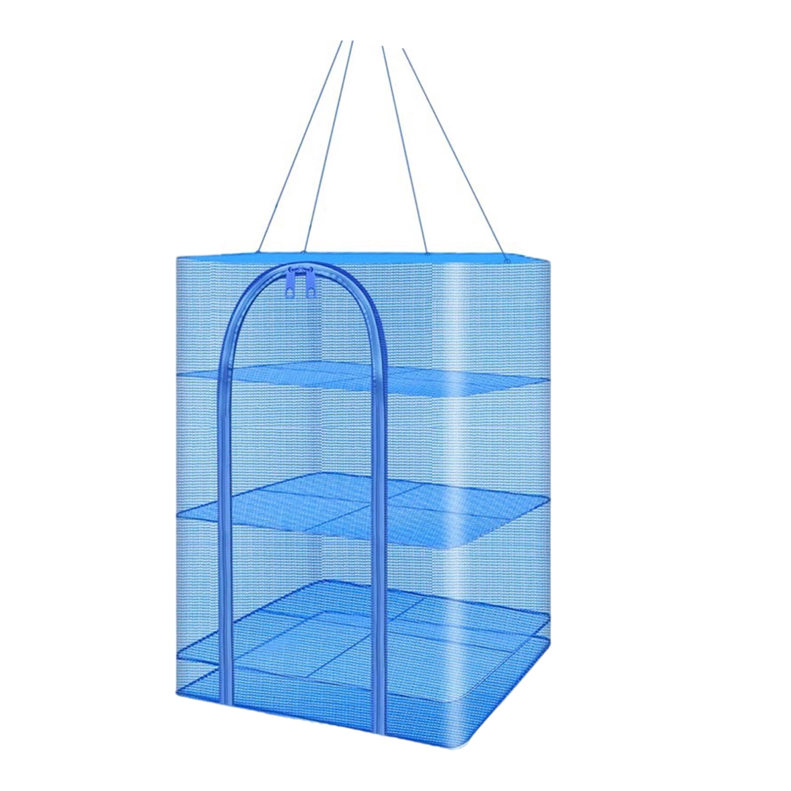 Drying Rack 4 Layers Folding Fish Meshes Drying Net with Zippers Opening Home Drying Vegetable Net Easy to Use