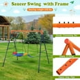 thumbnail image 2 of Bingirl 32 Inch Saucer Swing with Stand for Kids Outdoor, 440lbs Saucer Swing Set with Heavy-Duty Metal A-Frame and Adjustable Ropes, Round Swing Sets, 2 of 7