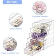 thumbnail image 3 of hkahxbgd Clear Hair Accessory Organizer Box with 6 Drawers  Compact Storage Organization Drawers Set for Cosmetics  Glasses  Stationery  Stackable Storage Containers Box for Bathroom  Clo, 3 of 7