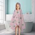 thumbnail image 6 of Pink Daisy Flower Yellow Centers Pattern Hooded Bath Towel，50"x30" for Ages 3 To 12 Kids, Quick Dry Lightweight Soft Microfiber Hood Beach Towel Cover Up for Kids, 6 of 7