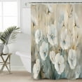 thumbnail image 2 of 60x72 Inch Shower Curtains for Bathroom White Spring Floral Fabric Bath Curtain Decor Modern Oil Painting Farmhouse Waterproof Restroom Curtains Shower Set Accessories with 12 Hooks 60 Inch, 2 of 6