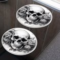 thumbnail image 4 of Decorative Stove Burner Covers 4 Pcs Metal Gas Stove Burner Cover 8Inch And 10Inch ,Sugar Skull Rose Flower 3D Day of The Dead style, 4 of 6