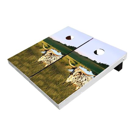 Skip's Garage Long Horn Solid Wood Cornhole Board Set