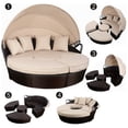 thumbnail image 3 of Costway Rattan Patio Sofa Furniture Round Retractable Canopy Daybed, 3 of 10