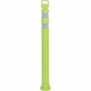 PRO-SAFE 46" High x 4" Wide Reflective Delineator Post High Density Polyethylene (HDPE), 3 Lbs, Lime