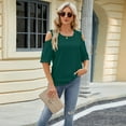 thumbnail image 5 of Zoeecloth Womens Summer T-Shirts Short Sleeve Cotton Tees Shirt Blouse S-Xxl Solid Color Loose Round Neck Tees Shirt Spring Summer Tops S-XXL, 5 of 8