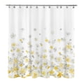 thumbnail image 6 of Floral Fabric Shower Curtain, Design Simple Style Yellow and Gray Flower Blossoms Shower Curtains for Bathroom Decor with White Background, Machine Washable, 71x71, 6 of 6