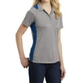 thumbnail image 3 of Mafoose Women's Heather Colorblock Contender Polo Vintage Heather/ True Royal 2X-Large, 3 of 5