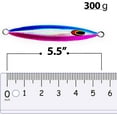 thumbnail image 5 of 5.5" tuna jigs,300g saltwater jigging lures, 3 pcs Blue Pink Zebra Glow, for deep water & offshore fishing, includes wire-through design, ideal for tuna and big game fishing, 5 of 11