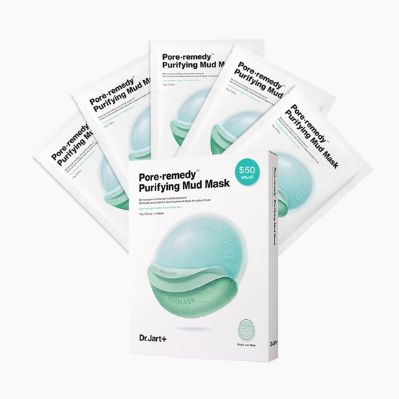 Mascarilla facial Dr.Jart+ Pore Remedy™ Purifying Mud, paquete de 5