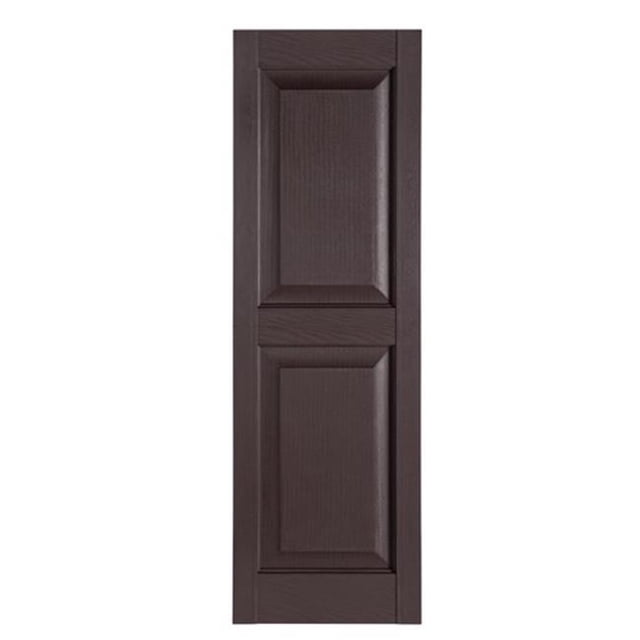 Premier Raised Panel Exterior Decorative Shutters, Sienna Brown - 15 x 67 in.