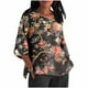 thumbnail image 1 of Mujeres 3/4 Manga Tops Y Blusas de Impresión Suelta Camisa Cortada, Casual Cuello Redondo Blusa para la Primavera Y el Verano, 1 of 5