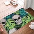 thumbnail image 2 of Vsdgher Skull and Palm Leaves print Flannel Anti-Slip Floor Mat Comfort Mat Floor Carpet for Decor, Non-Slip, Home, Office, Laundry, Durable, 2 of 5