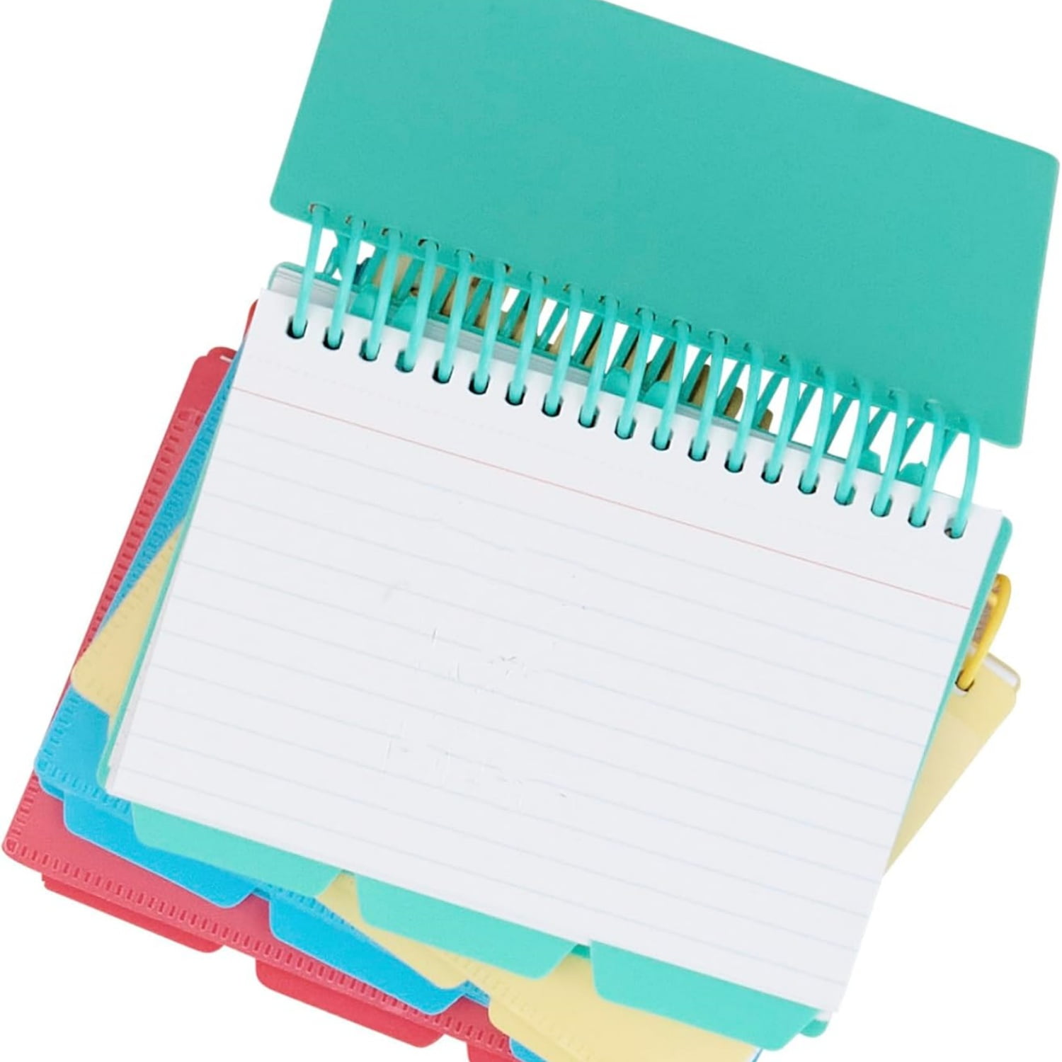 Spiral Bound Index Card Notebook with Tabs, Includes 60 Ruled 3 x 5 Inch Index Cards, 1 Notebook, Color May Vary (48750)