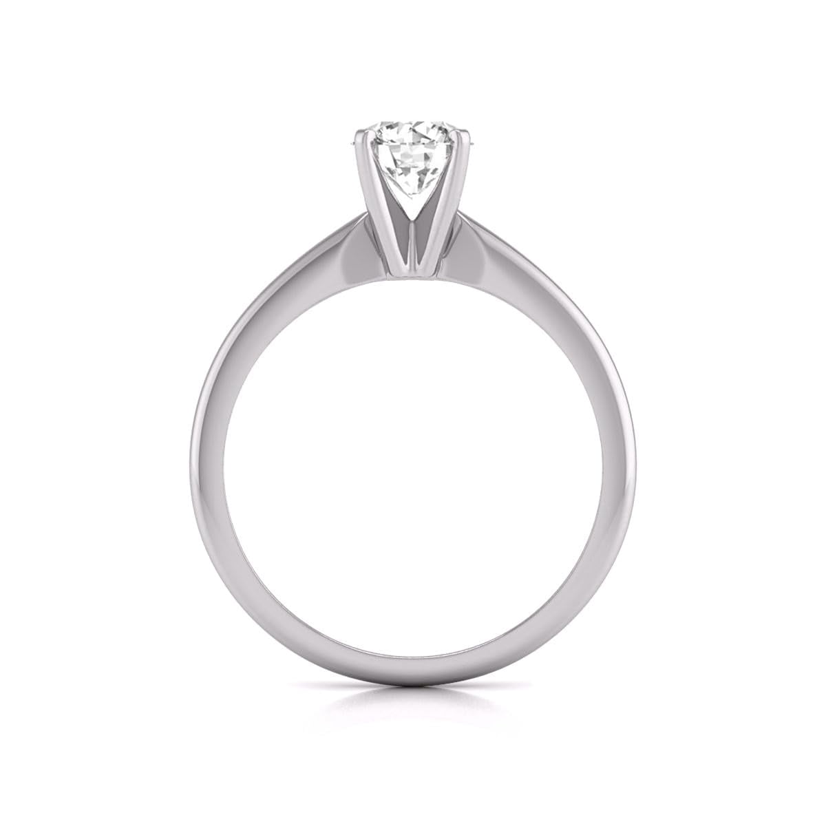 TimeLe$$ Classics 0.75 Carat Lab Grown 4 Prong Solitaire Round Cut Solitaire Diamond Engagement Ring For Women in 14K White Gold (Ring Size: 5)