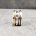 thumbnail image 6 of NEW Spinner Band, Meditation Ring, 925 Sterling Silver Ring, Spinning Thumb Ring, Three Tone Ring, Fidget Ring, Handmade Jewelry, Christmas Oxidized, Brass Copper Band, Anxiety Ring, Mans Band Gifts, 6 of 7