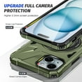 thumbnail image 5 of Armor Stand Case for iPhone 14,[Compatible with MagSafe] Military Shockproof Rugged Phone Case,Magnetic with Car Mount,Built in 360° Rotatable Ring Kickstand For iPhone 14,Darkgreen, 5 of 8
