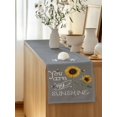 thumbnail image 5 of Table Runner 72 Inches Long for Kitchen Dining, Sunflowers Dresser Scarf Farmhouse, Dining Table Decorations for Wedding/Parties, Modern Bee You Are My Sunshine Grey 16 x 72 In, 5 of 8