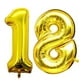 thumbnail image 1 of Fiudx Globo de Cumpleaños Número 18, Juego de Números de Aluminio, Decoración Reutilizable para Fiestas, Diseño con Cierre Automático, Perfecto para Celebraciones, Fiesta de Cumpleaños, 40 X 31 Pulga, 1 of 2