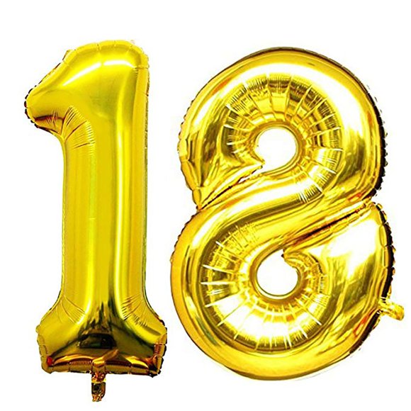 Agiferg Balloon 18th Birthday 40 Inch Giant Foil Balloon Birthday Decor For Party GD