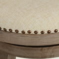 thumbnail image 3 of Cortesi Home Piper Backless Swivel Bar Stool in Solid Wood and Beige Fabric, 30" H, 3 of 10