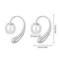 2024 New Women's Light Silver Needle Pearl Stud Earrings Female Stud