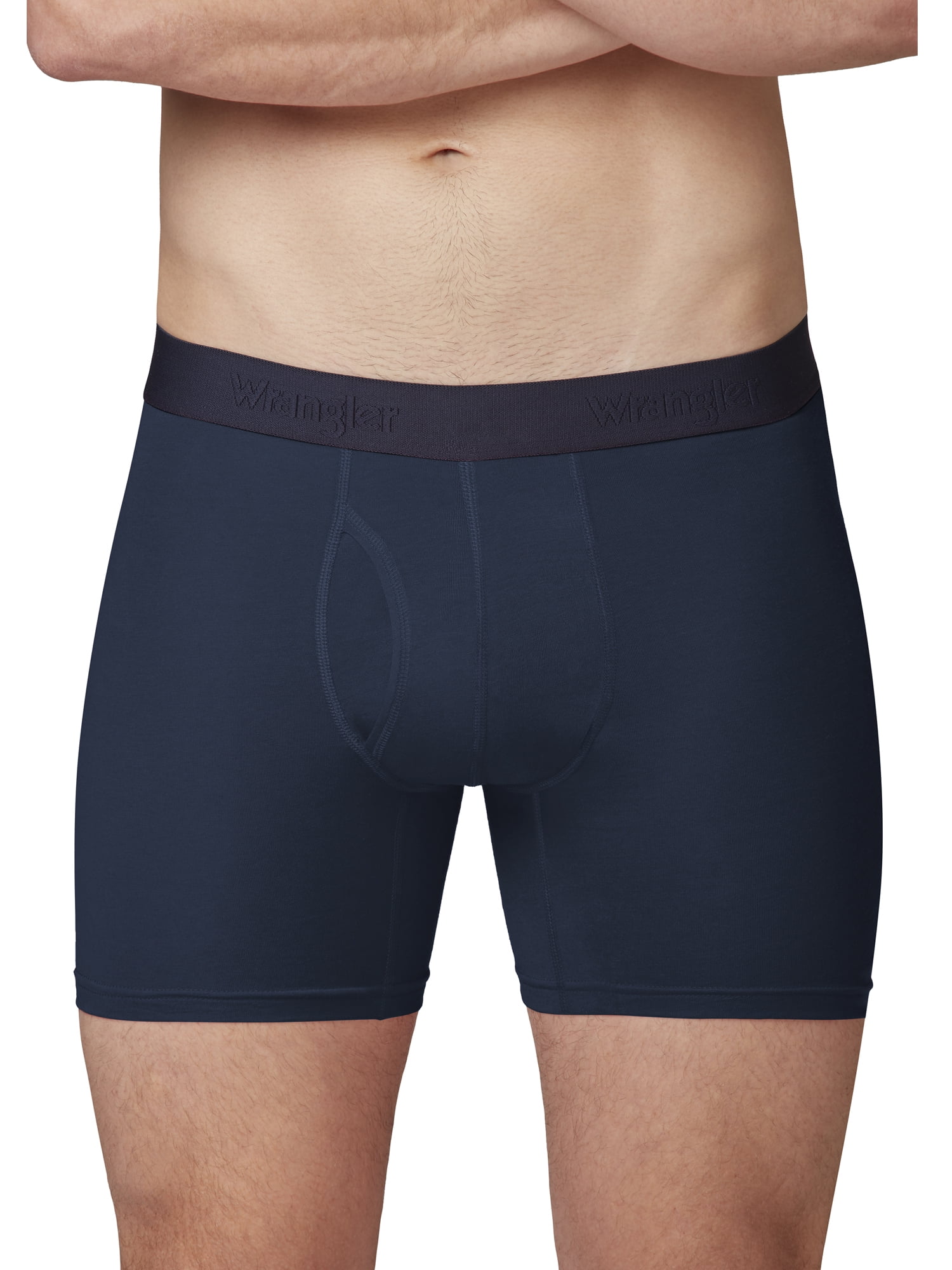 Wrangler Men's Cotton Stretch Boxer Brief Set, Boxer Briefs Underwear for Men, S, 6 Pack