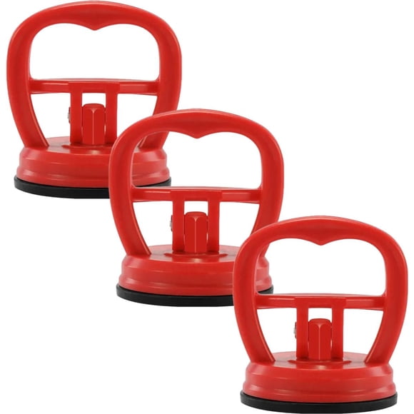 Ventosa Roja para Abolladuras CarFixRed 3 Piezas Mini Rojo Plástico ABS y Caucho 58mm x 70mm Carga Max: 15kg. FullCarZone MXFXR-003