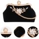 thumbnail image 4 of Bolso de noche SSuperp para mujer con diamantes de imitación negro con cadena desmontable, 4 of 5