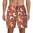 thumbnail image 2 of Picia Cute Poodle Dog pattern Mens Swim Trunks with Compression Liner Stretch Beach Shorts Quick Dry with Zipper Pockets No-Chafing Board Shorts-3X-Large, 2 of 9