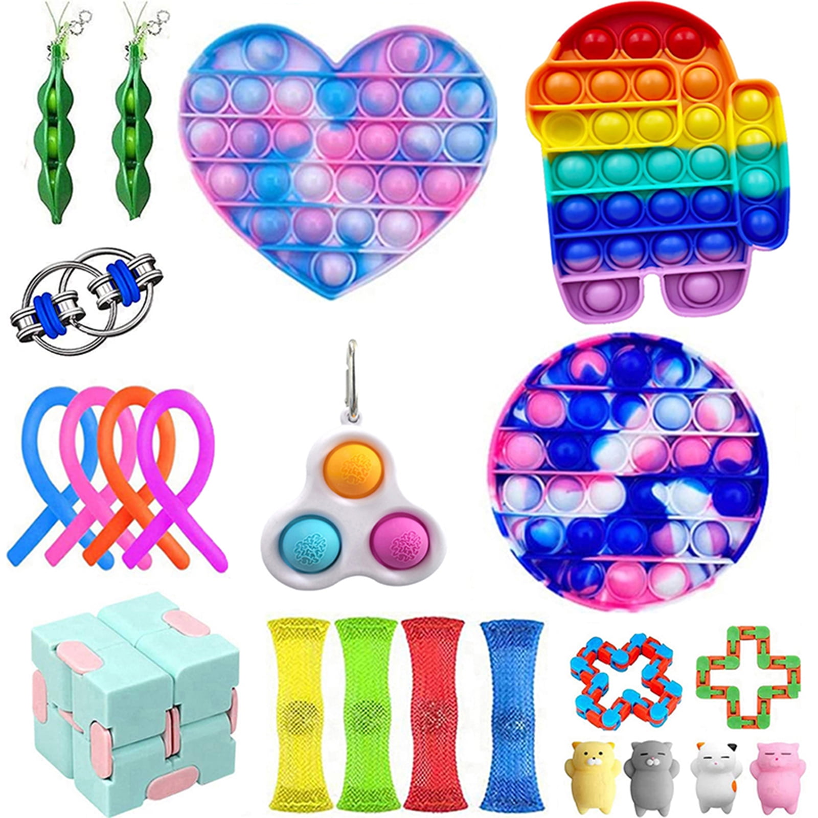 Sensory Fidget Toy Keychain Set Anti-Anxiety Pressure Relief Toys for ...