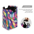 thumbnail image 3 of Yayeee Freestanding Laundry Hamper with Handle Collapsible Large Storage Basket for Clothes, Colorful Wavy Pattern, 3 of 7