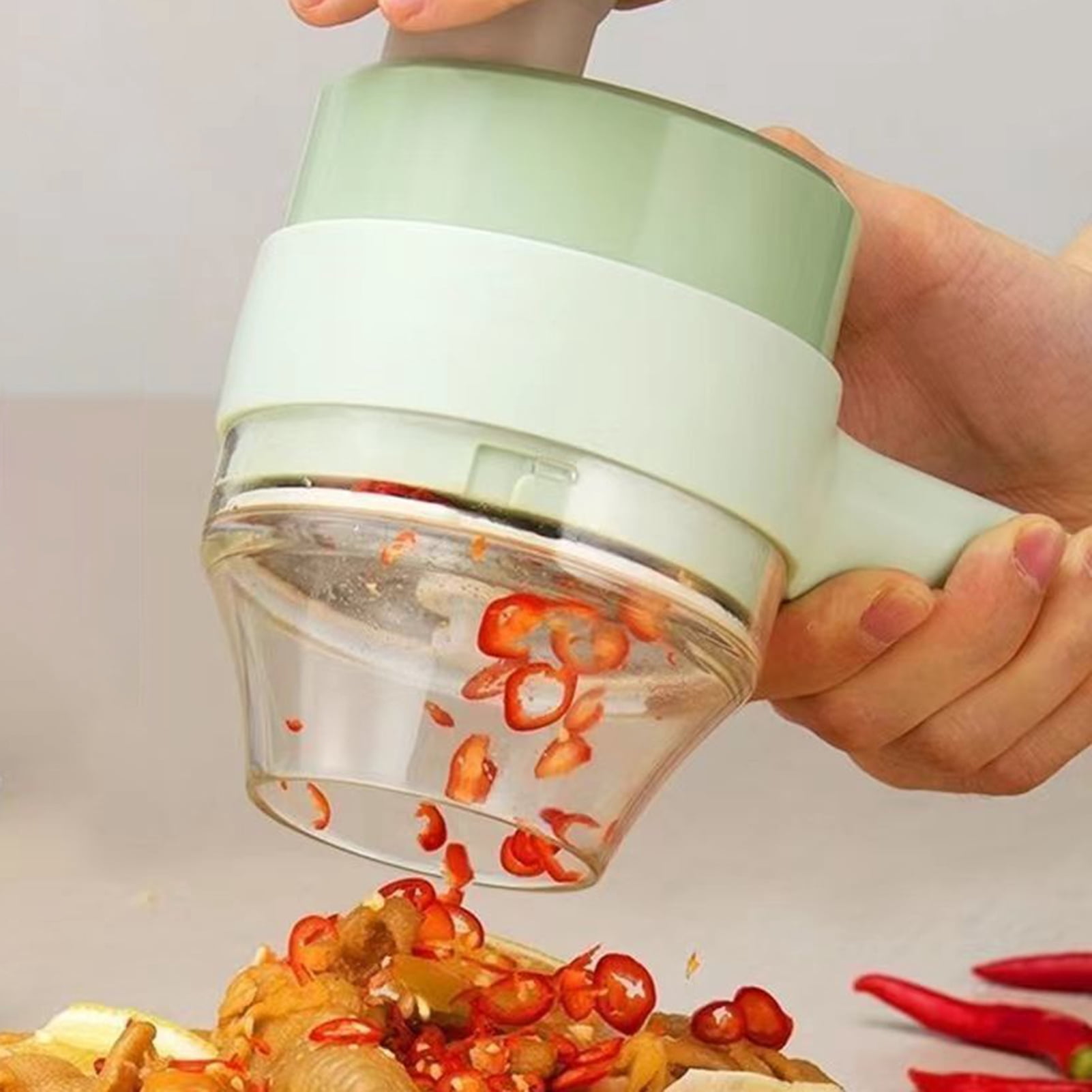 HomeLife Garlic Grinder with Handle Good Grip Labor Saving Detachable Wireless Electric Garlic Press Ginger Chili Fruit Meat Wireless Food Processor Kitchen Gadget