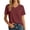 Wine, variant on T Shirts for Women 2026 Summer Short Sleeve V Neck Casual Loose Plain Tshirts Work Blouse Basic Tees with Chest Pocket
