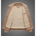 thumbnail image 5 of Wyobmus Mens Corduroy Fleece Lined Jackets Solid Color Thicken Lined Jacket Button Down Long Sleeve Jacket Coat Khaki, 5 of 6
