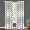 thumbnail image 2 of Driftaway Geo Trellis Room Darkening Grommet Unlined Window Curtains, Set Of Two Panels 96"L x 52"W (Gray), 2 of 6