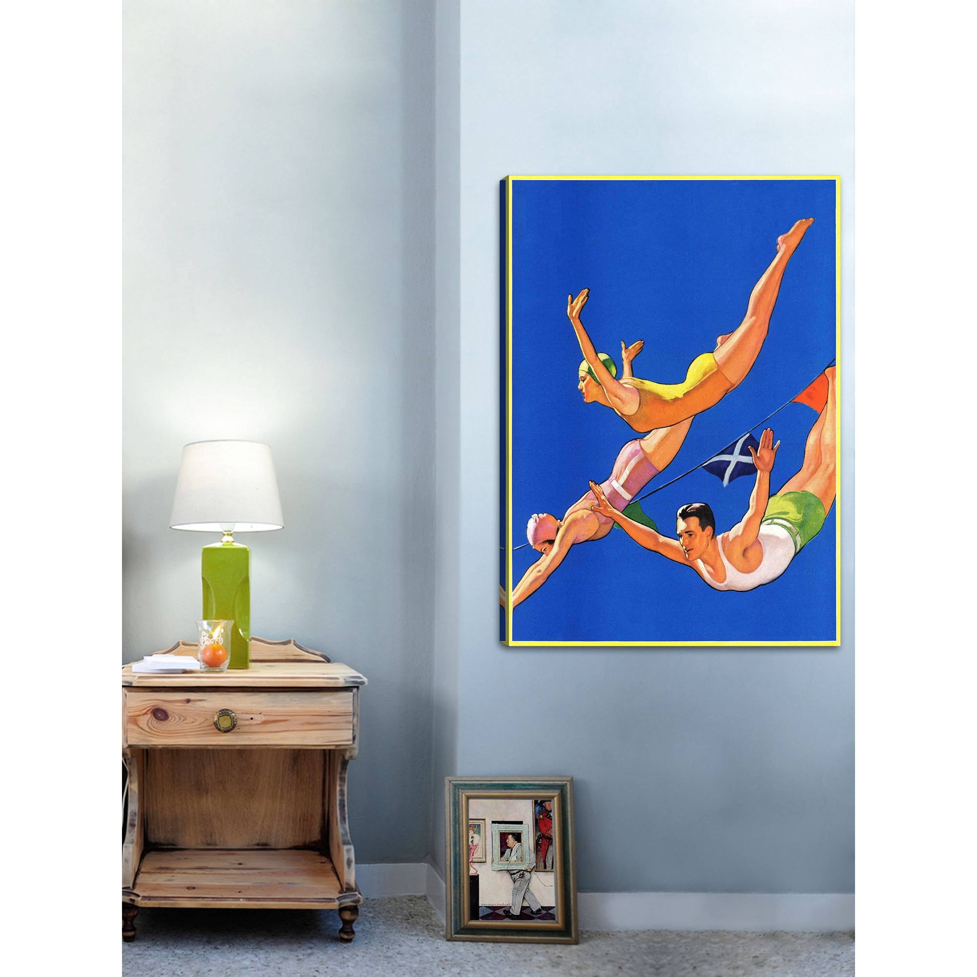 Marmont Hill Diving Women and Man by John Newton Howitt Painting Print on Canvas