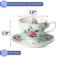 thumbnail image 3 of Set de tazas y platillos de té Brew to A Tea Floral Porcelain, 240 ml, 3 of 9