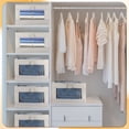 thumbnail image 3 of Sqare 8 Pack Linen Closet Organizers And Storage, Foldable Closet Storage Bins with Clear Window, Closet Baskets for Closet Organization, Storage Bins for Organizing Clothing, Jeans, Shelves, 3 of 7