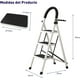 thumbnail image 2 of Set de 2 Escaleras Plegables Multifuncionales Bluelander, Tubular 3 Peldaños, Antideslizante, Blanco, 2 of 5