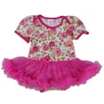 thumbnail image 1 of Wenchoice Hot Pink Floral Ruffle Bodysuit Girls L(18-24 Month), 1 of 1