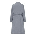 thumbnail image 6 of XFLWAM Womens Notched Lapel Collar Double Breasted Pea Coat Winter Wool Blend Over Coats Long Jackets, 6 of 7