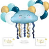 Andaz Press Blue Smiley Cloud Twinkle Twinkle Little Star Party Balloon Bouquet Set, Balloon Arch Party Kit