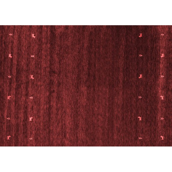 Ahgly Company Indoor Rectangle Abstract Red Contemporary Area Rugs, 5' x 7'
