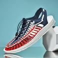 thumbnail image 2 of men's sandals lightweight breathable woven outdoor beach casual men's sandals are fashionable Blue Red, 2 of 5