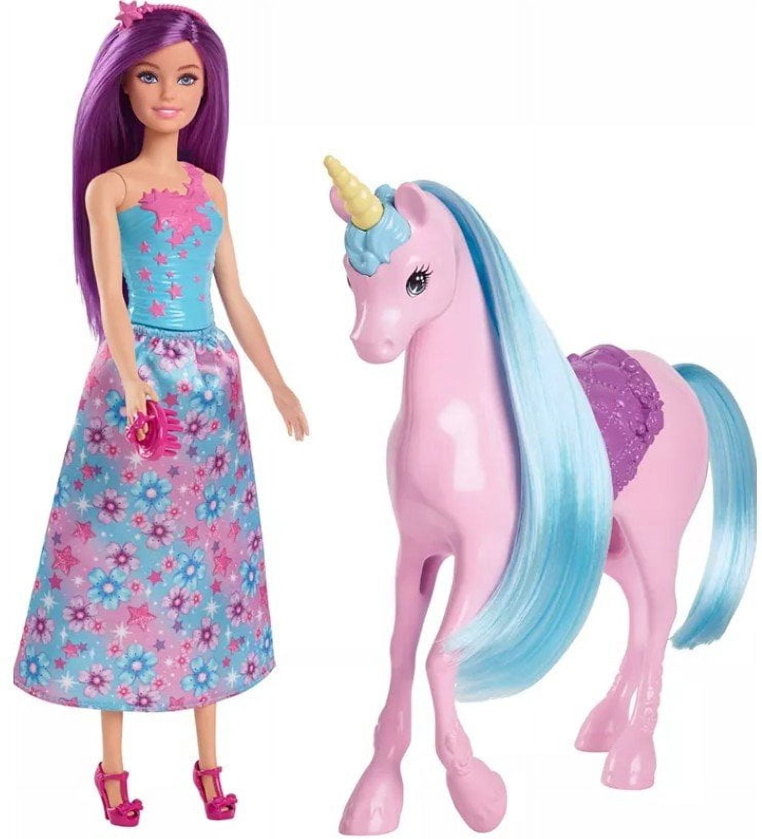 バービー barbie ユニコーン ロレッタルーム little pony Barbie Dreamtopia Doll and Unicorn GTG01, Fairy Tale Playset with