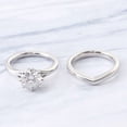 thumbnail image 3 of Blue Jewelry 14K White Gold Plated Rings - 2.2 Ct Round Cut Diamond Rings - Solitaire Bridal Set Rings with Matching bands for Rings - Engagement Wedding Prong Setting Ring, 3 of 7