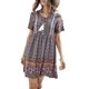 thumbnail image 4 of VISgogo Vestido bohemio para mujer, estampado de flores, manga corta, cuello en V, ajuste holgado, vestido de vacaciones, S/M/L/XL VISgogo  moda, 4 of 8
